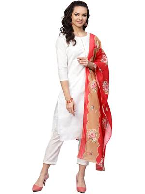 White printed cotton kurti 1