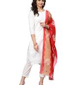 White printed cotton kurti