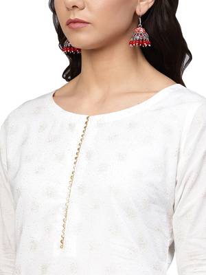 White printed cotton kurti 2