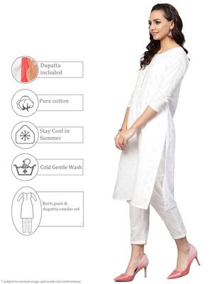 White printed cotton kurti 5