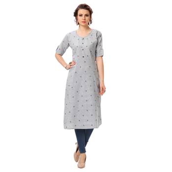 Blue printed cotton kurti 1