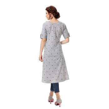 Blue printed cotton kurti 2
