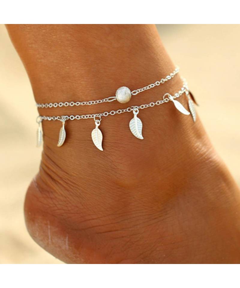 Ferosh Leaves Tassel Anklet