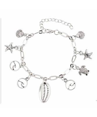 Ferosh Starfish Silver Shell Anklet 1