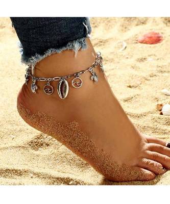 Ferosh Starfish Silver Shell Anklet 3