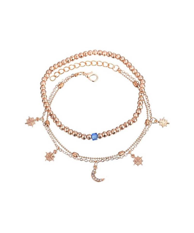 Ferosh Beaded Charms Anklet - 2 Pcs Set