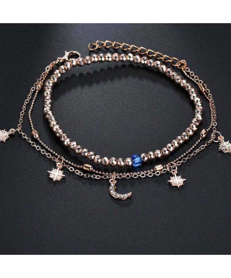 Ferosh Beaded Charms Anklet - 2 Pcs Set