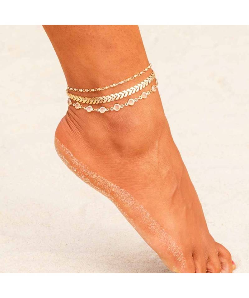 Ferosh Amber Anklet Set