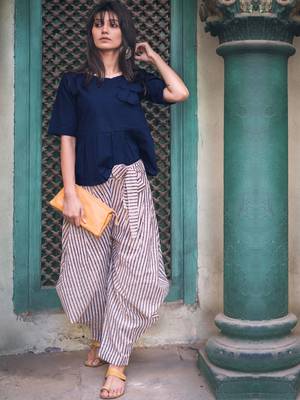 Fantasy Cowl Waist Tie Up Casual Pant 2