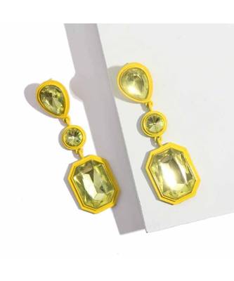 Ferosh Giallo Crystal Drop Earrings 1