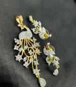 M CREATION GOLD PLATED Peacock SHAPED PENDANT SET WITHOUT CHAIN FOR WOMEN::GIRLS