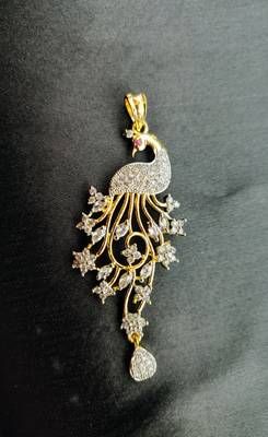 M CREATION GOLD PLATED Peacock SHAPED PENDANT SET WITHOUT CHAIN FOR WOMEN::GIRLS 2