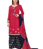 Pink Banarasi Cotton Embroidered Jacquard palazzo Bottom