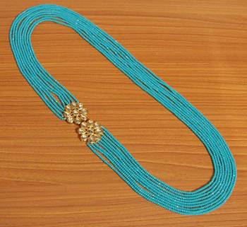 Turquoise Kundan Meenakari Multi Layered Necklace 1