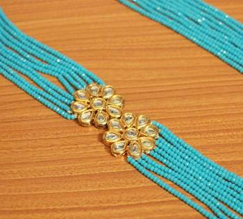 Turquoise Kundan Meenakari Multi Layered Necklace 3
