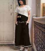 Fantasy  Black  Raw Edge Skirt Pant  Pair