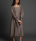 Brownish grey Muslin cotton dress