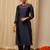 Dark Blue Chanderi with hand embroidery work Kurti