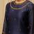 Dark Blue Chanderi with hand embroidery work Kurti