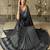 Dark grey plain lycra saree with blouse