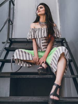 Pure Khadi Green  Slub Calf Length Pant And Top Pair 1