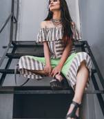 Pure Khadi Green  Slub Calf Length Pant And Top Pair