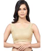 Gold Lycra Shimmer Stretchable Readymade Blouse For Women