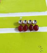 Kundan And Red Semi Precious Stones Brooch