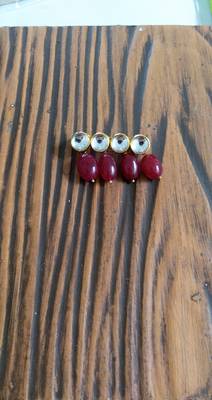Kundan And Red Semi Precious Stones Brooch 2