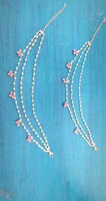 Rose Pink Stones Beaded Anklets 1