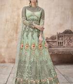 Sea Green Wedding Net Floor Length Anarkali Suit