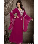 Burgundy Georgette Embroidered Zari Work Islamic-Kaftans