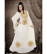 Off White Georgette Embroidered Zari Work Islamic-Kaftans