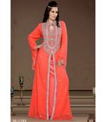 Coral Georgette Embroidered Zari Work Islamic-Kaftans