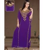 Purple Georgette Embroidered Zari Work Islamic-Kaftans