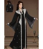 Black Georgette Embroidered Zari Work Islamic-Kaftans