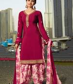 Pink embroidered crepe salwar