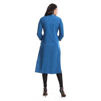Blue printed crepe kurti 2