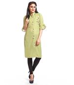 Light-green printed rayon kurti