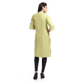 Light-green printed rayon kurti 2