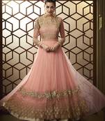 Baby-Pink Embroidered Net Salwar