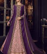 Baby-Pink Embroidered Tussar Silk Salwar