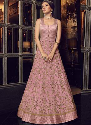 Baby-Pink Embroidered Tussar Silk Salwar 2