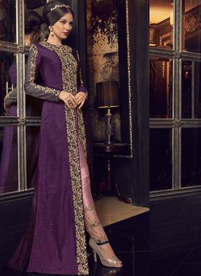 Baby-Pink Embroidered Tussar Silk Salwar 3