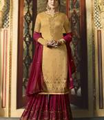 Yellow embroidered georgette salwar