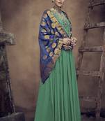 Green embroidered rayon salwar