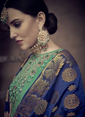 Green embroidered rayon salwar 2