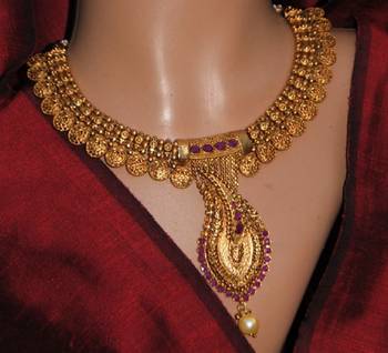 Ruby Gold Designer Necklace Set 2