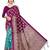 Purple printed art silk saree with blouse