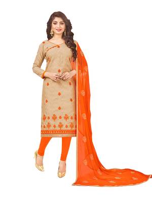 Beige Embroidered Jacquard Salwar 1